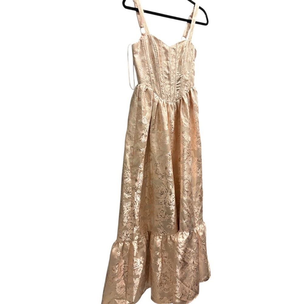 Anthropologie if by sea (v Chapman style) maxi event dress pink fit& flare XS - Picture 4 of 11